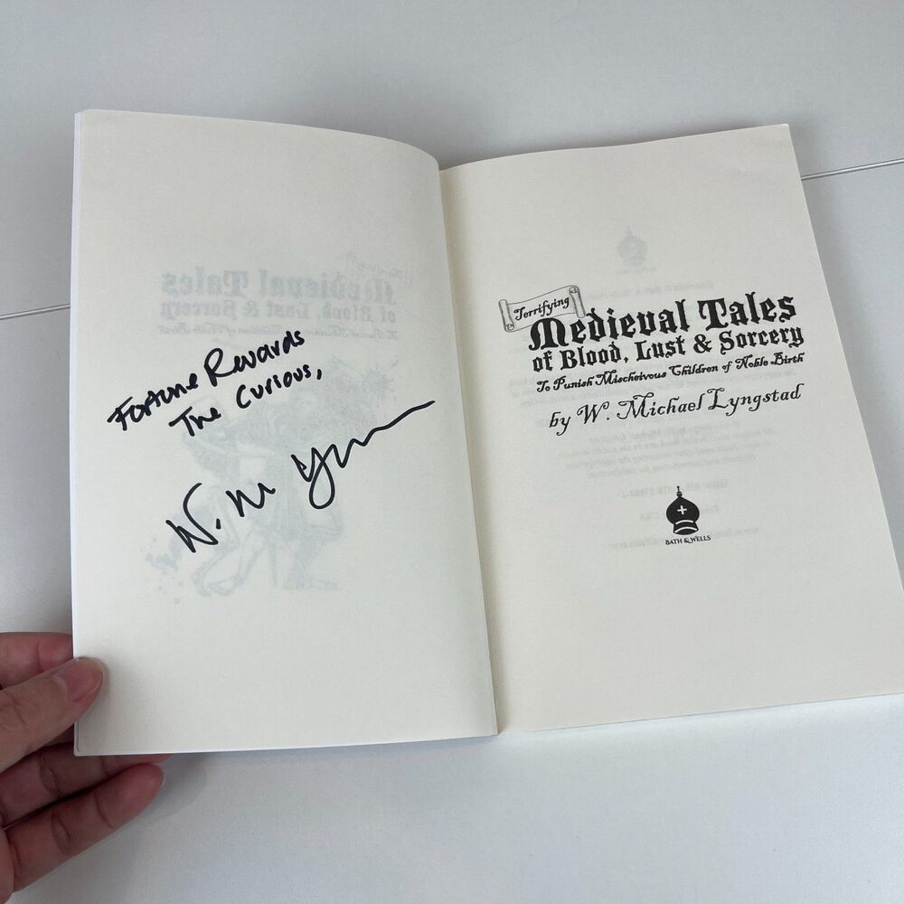 Signed Terrifying Medieval Tales Blood Lust Sorcery Lyngstad NEW Book - Picture 2 of 11